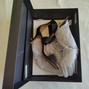 STEVEN sz 6 Black 3" heels "Vale" Straps , open toe. Worn once to wedding.